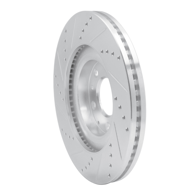 Mazda CX-9 Brake Rotor (1) - Front Right - R1 Concepts - Drilled & Slotted - Silver - `07-`15